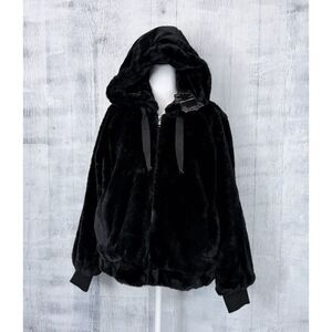 Bellivera Super Soft Fur Hooded Coat Short Shearlin Fuzzy Jacket Women XXL (NWT)